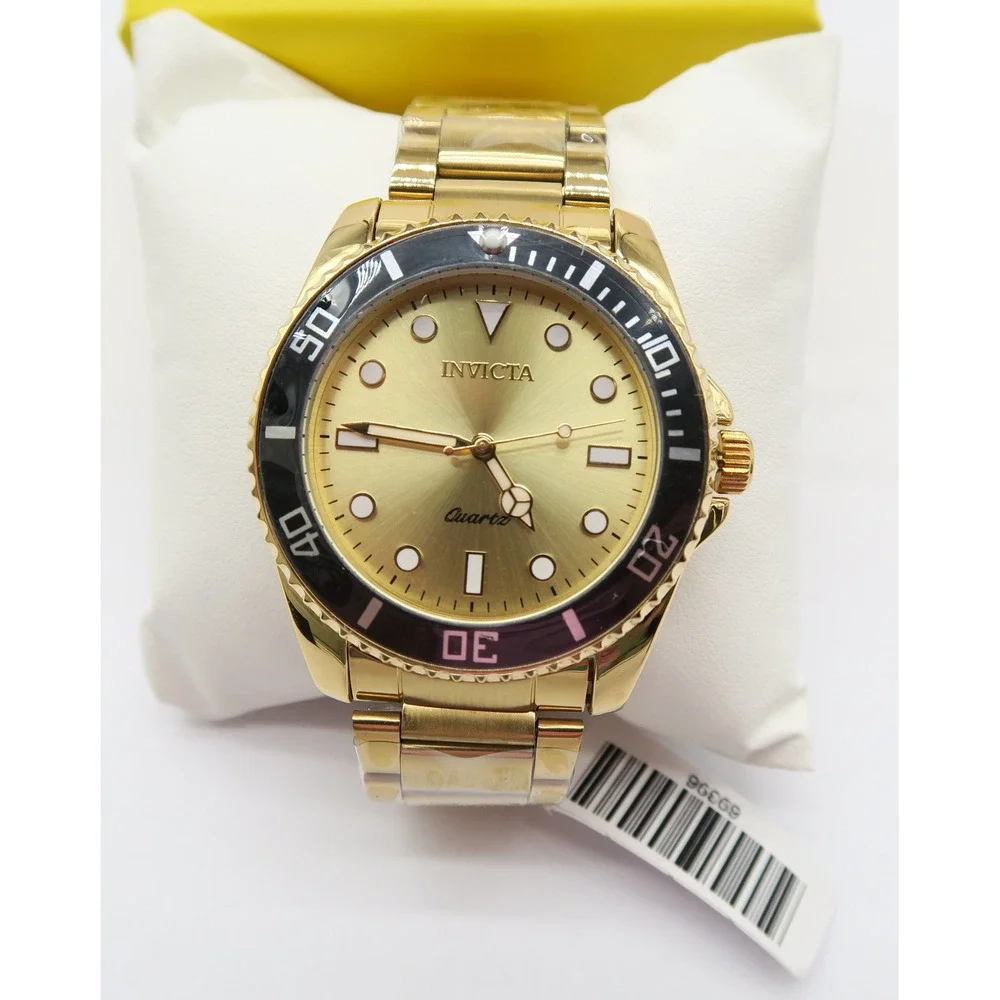 Invicta Pro Diver Vitreos Mens Watch 42mm Gold Tone Stainless Steel 69396 New